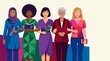 © ImagineerAI - Diverse group of women standing together symbolizing unity and empowerment.