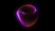 ©  Seamless Loop - Dark purple orange sphere glowing neon light, smooth wavy motion, dark energy 3D ball, abstract warm tone orb, magical futuristic shine, black background, cinematic sci fi visual depth atmosphere