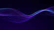 ©  Seamless Loop - Flowing purple blue abstract waves glowing particles dark background creating futuristic elegant relaxing mood ideal for technology music science projects cinematic digital art premium visual