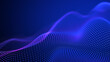 ©  Seamless Loop - Abstract clean blue technological wave made of orderly particles smooth motion minimalistic tech background futuristic digital design modern 4K cinematic visual depth atmosphere