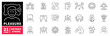© Jocelyn_Flores - Pleasure and happiness icons set. editable line icons, outline, joy symbols