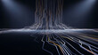© ManuStockStudio - Futuristic digital landscape with glowing circuit lines and data streams