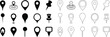 © Muhammad - Location pin and map marker icon set in solid and outline style, navigation GPS symbols with place pointers, destination markers and location icons vector illustration collection