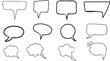 © nino_studio - Collection of hand drawn speech bubbles and thought clouds