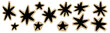 © Marharyta - Hand drawn grunge star stickers collection in bold chalk style. Wide star shapes with rough texture and paper cutout look. Scrapbook collage elements for journals, zines, crafts, vintage DIY designs