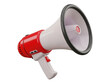 © Designora - Red and white megaphone isolated on transparent background