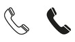© Mijan  - Simple black and white telephone receiver icon set