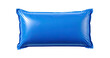 © Yusran - A shiny, blue, rectangular cushion with rounded corners, inflated