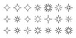 © Mojnur - Sparkle and starburst icons set on white background clean graphic abstract shiny bursts