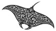 © Koko - vintage manta ray Polynesian tribal tattoo design