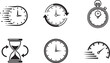 © Emongrapic - Clock and time management symbols vector line stopwatch set