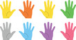 © MdMohimot - Colorful hand gesture icons set in flat vector style for education apps user interface and communication design projects