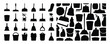 © MDABDUR - Cleaning tools and supplies silhouette icons set. janitorial and household cleaning equipment