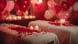 © decorator - Romantic couples massage spa scene evokes Valentine’s Day intimacy and luxurious relaxation bliss