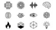 © triyanto - Black and white technology icons set 1.
