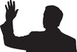 © Nasima - Silhouette of a man raising his hand raising hand waving