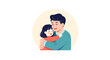 © Mostofa - Loving man warmly hugs a happy little girl, radiating positive energy, symbolizing the strong father-daughter bond and deep affection.
