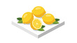 © Ophelia - Fresh whole and sliced lemons with leaves on white surface in isometric style