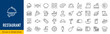 © iiierlok_xolms - Restaurant web icons in line style. Food, meal, fish, delivery, cooking, fast food, collection. Editable stroke. Vector illustration.