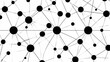 © jinna - Abstract network of connected black circles and lines on a white background, symbolizing technology, science, and interconnectedness.
