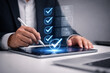 © NongEngEng - AI generated digital approval workflow with checklist validation quality control compliance management secure process automation and enterprise efficiency