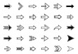 © cac_tus - Line art arrow icons set featuring diverse outline and solid designs for navigation and user interfaces