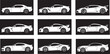 © Emongrapic - Modern sports cars collection silhouette vector illustration
