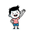 © Jacksn - Cute Cartoon Boy Waving Hello, Vector Illustration