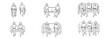 © ElementHub - Top View Sitting People CAD Blocks - Detailed Line Art Scale Figures in Seated Poses for Interior Furniture and Room Layouts