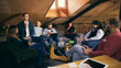 © master1305 - Diverse coworkers collaborating in modern open office space. Concept of inclusive teamwork, productive workflow, corporate culture for business and HR content.