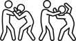© SALMA - Fight silhouette boxing combat martial art concept
