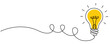 © Vasyl Yurlov - Light Bulb continuous one line drawing. Single line vector illustration with editable stroke. Idea concept