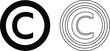 © MDBENJIR - Black and Outline Copyright C Symbol Icons on White Background vector illustration
