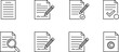 © MDBENJIR - Document icons showing writing signing checkmark magnifying glass and copyright symbol paper