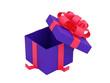 © Rehena - Purple gift box with pink ribbon and bow isolated on transparent background for present wrapping