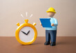 © Andrii Yalanskyi - The stated timeframe for project implementation and construction. Completion of work before the deadline. Time planning concept, schedule control and execution discipline. Efficiency, accountability