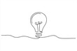© Digital Designer - Continuous line art drawing of light bulb, Continuous one line drawing of Light bulb symbol, Light Bulb continuous one line drawing. Single line vector design