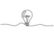 © Digital Designer - Continuous line art drawing of light bulb, Continuous one line drawing of Light bulb symbol, Light Bulb continuous one line drawing. Single line vector design