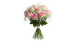 © Dari - Pink Roses and Baby's Breath Bouquet PNG on a Transparent Layer