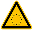 © sh99 - Señal de advertencia amarilla círculo de estrellas concepto de unión europea o internacional diseño vectorial