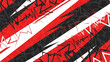 © Steven - Dynamic abstract art featuring diagonal red and black stripes with layered geometric patterns and sharp jagged shapes