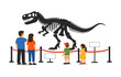© 4zevar - Family observing dinosaur skeleton exhibit at museum