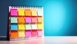 © FACTORY GRAPHICA  - Calendar with colorful sticky notes, symbolizing schedule organization and reminder