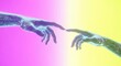 © Muhammad - Digital Creation - Two Hands Touching in a Neon Glow.