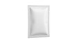 © naima - Blank white sachet packet isolated on white. Small pack sachet mockup. 3d rendering