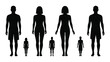 © MD Riad Hossain  - Silhouettes of family members isolated on white background, Vector