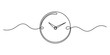 © Creative_Oneline - Abstract continuous single line drawing of a minimalist clock face on a white background Vector, illustration