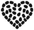 © Сергій Рудик - Black heart shape made of pebble like stones isolated on white
