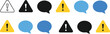 © Sumon Creative - Modern warning triangle and speech bubble icon set for app notifications, alerts, chat messages and user interface design