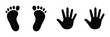 © EQBAL BASAR HABIB - Childs foot and hand prints icon vector design for baby care parenting childhood memory and family graphic use